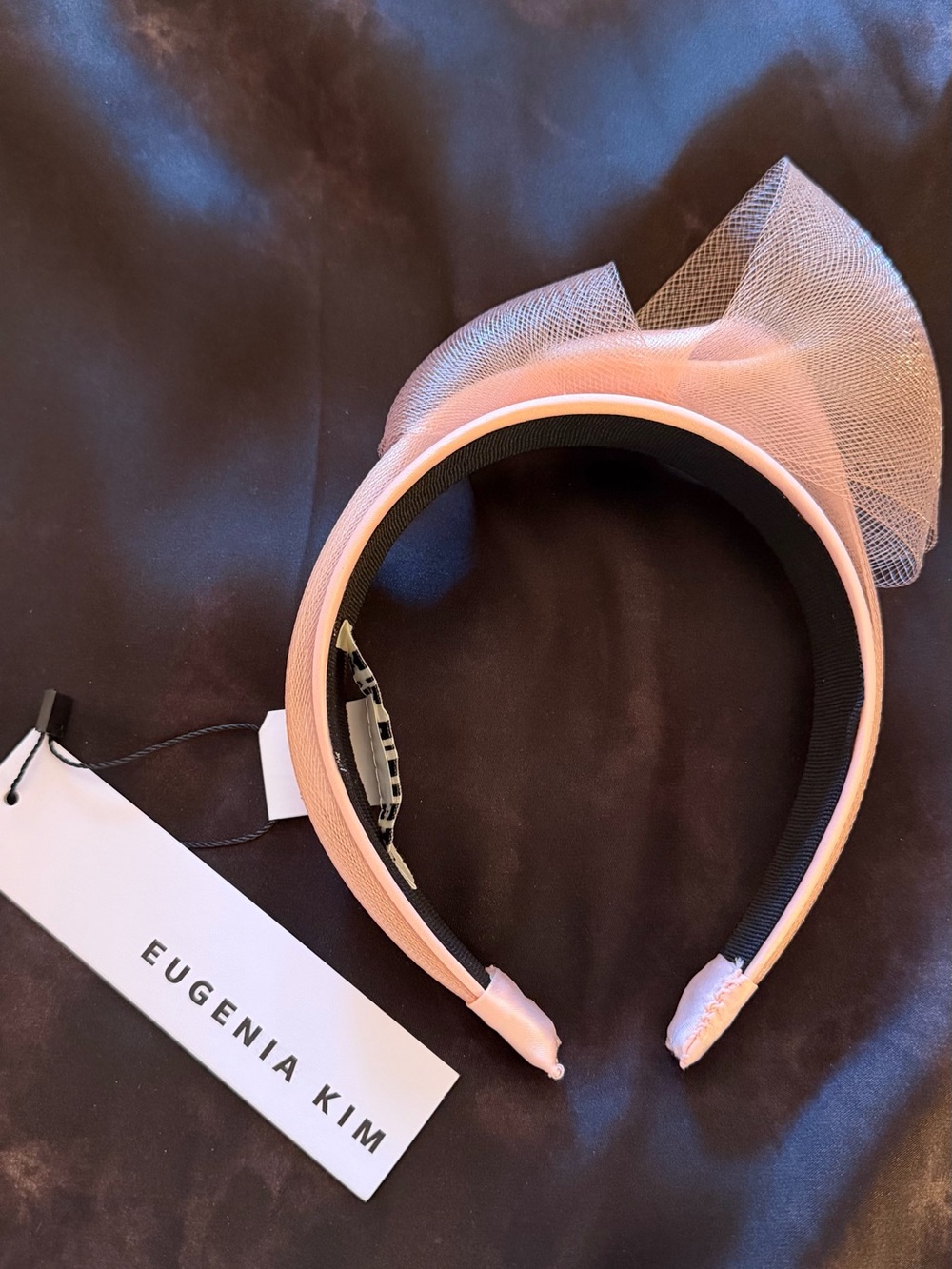Eugenia Kim designer,soft pink with netting on top,SO feminine NWT headband